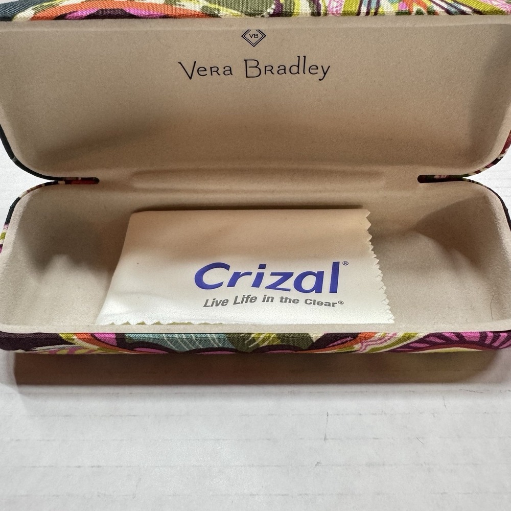 Eyeglass Case Vera Bradley Kiev Paisley  Floral  Clamshell‎ Multi Color Crizal
